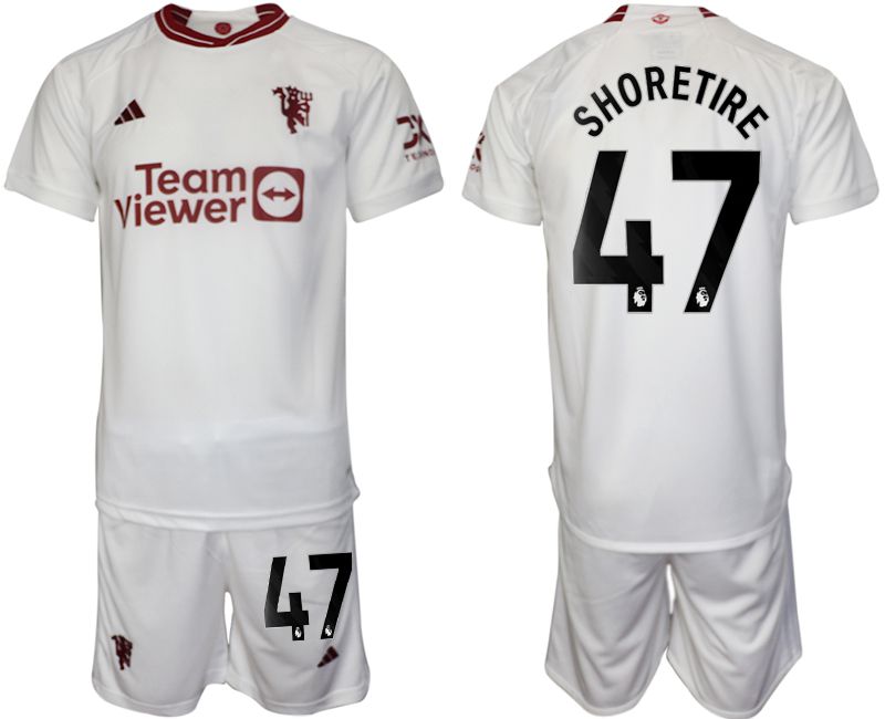 Men 2023-2024 Club Manchester United away white #47 Soccer Jersey